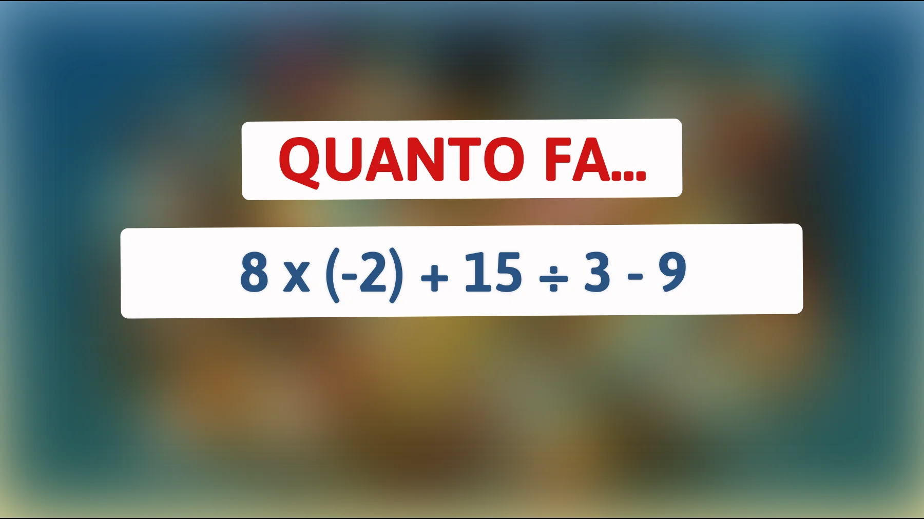 "Sfida la tua mente: risolvi questo rompicapo matematico che solo i veri geni riescono a decifrare!""