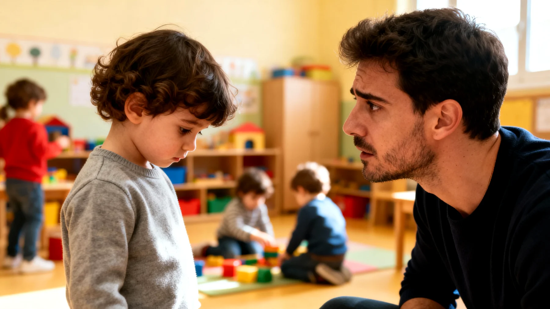 Un papà nota che suo figlio piccolo, di fronte a situazioni nuove come l'inserimento all'asilo o le attività di gruppo, tende a sminuirsi, dice spesso 'non sono capace' e si paragona negativamente agli altri bambini. Il padre fatica a capire come incoraggiarlo senza mettergli pressione e teme che questa insicurezza precoce possa condizionare il suo sviluppo emotivo e sociale."