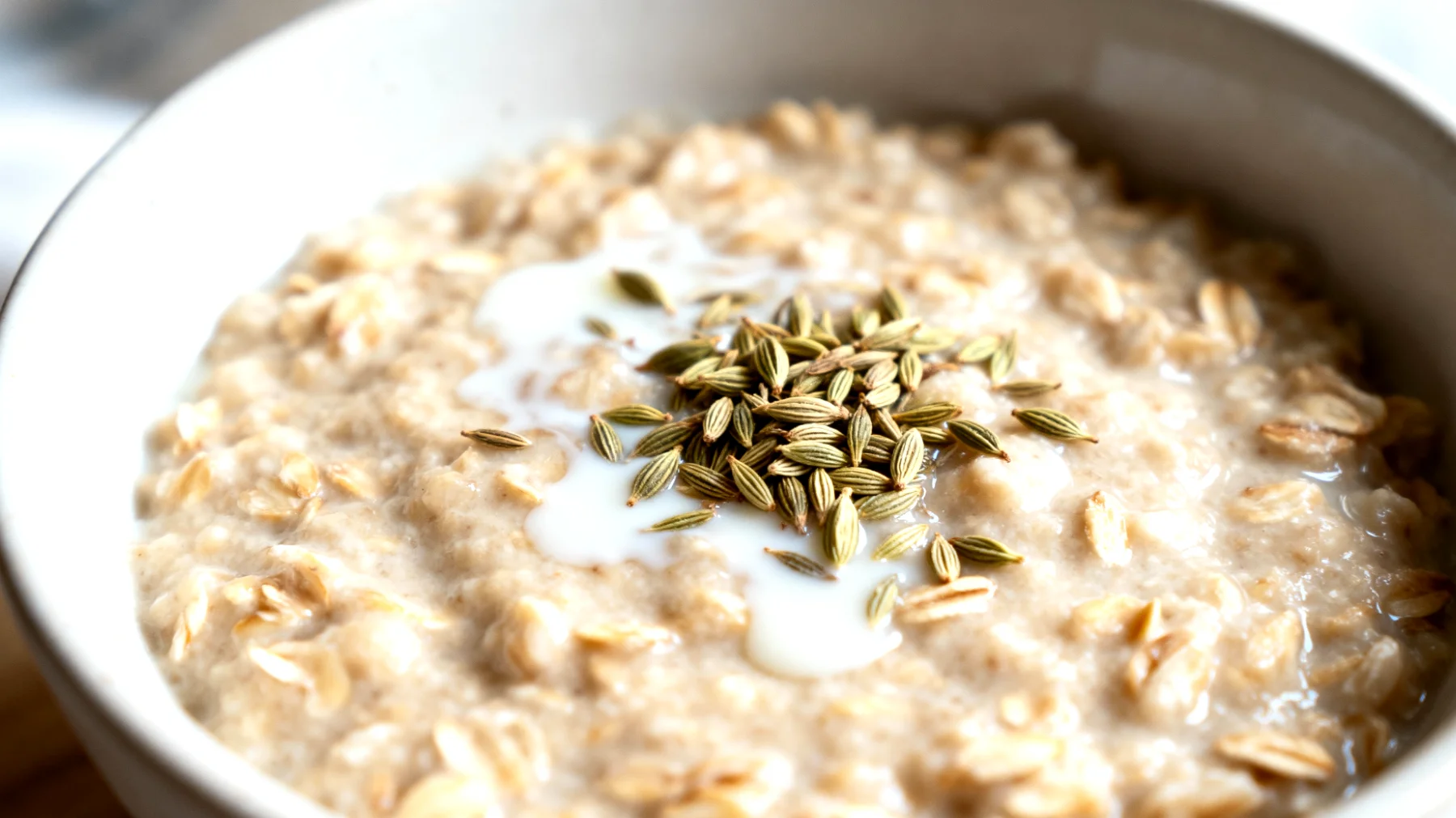 Porridge di avena con semi di finocchio e kefir"