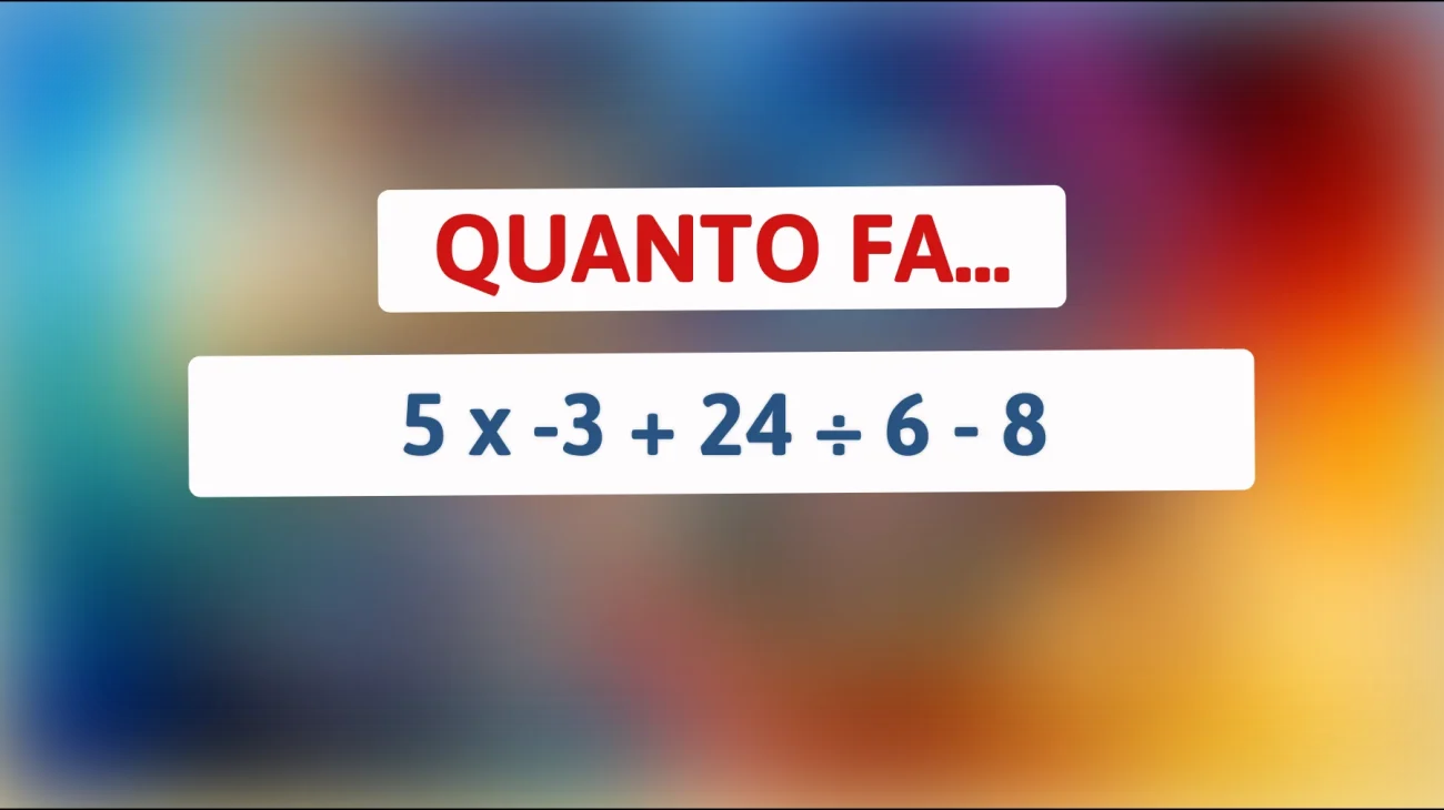 Scopri il calcolo che sfida la tua intelligenza: solo i geniali riescono a risolverlo!"