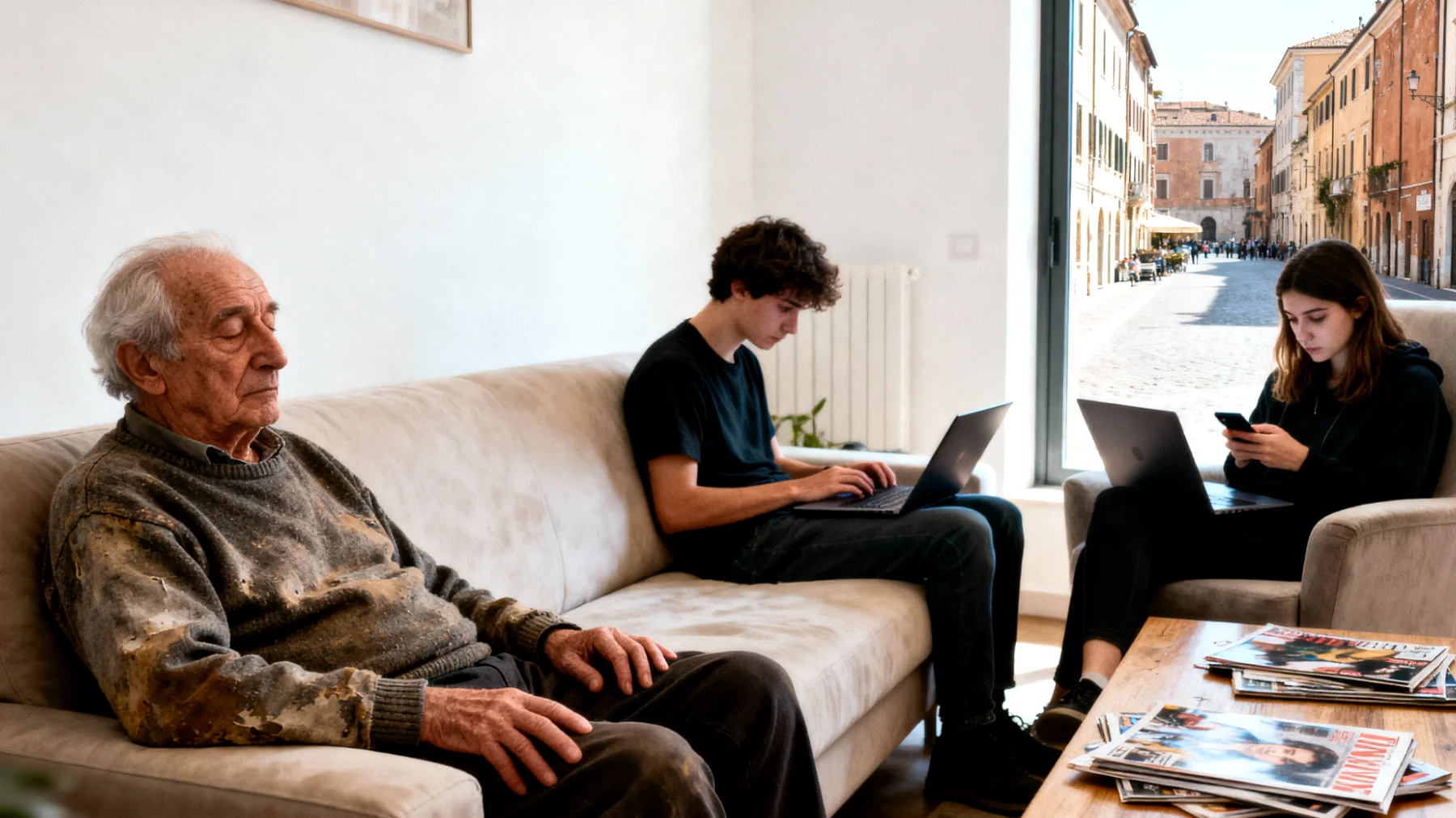 Il nonno si sente affaticato e ha poco tempo a disposizione per coltivare un rapporto significativo con i nipoti giovani adulti, che ormai hanno vite complesse tra lavoro, università e impegni personali"